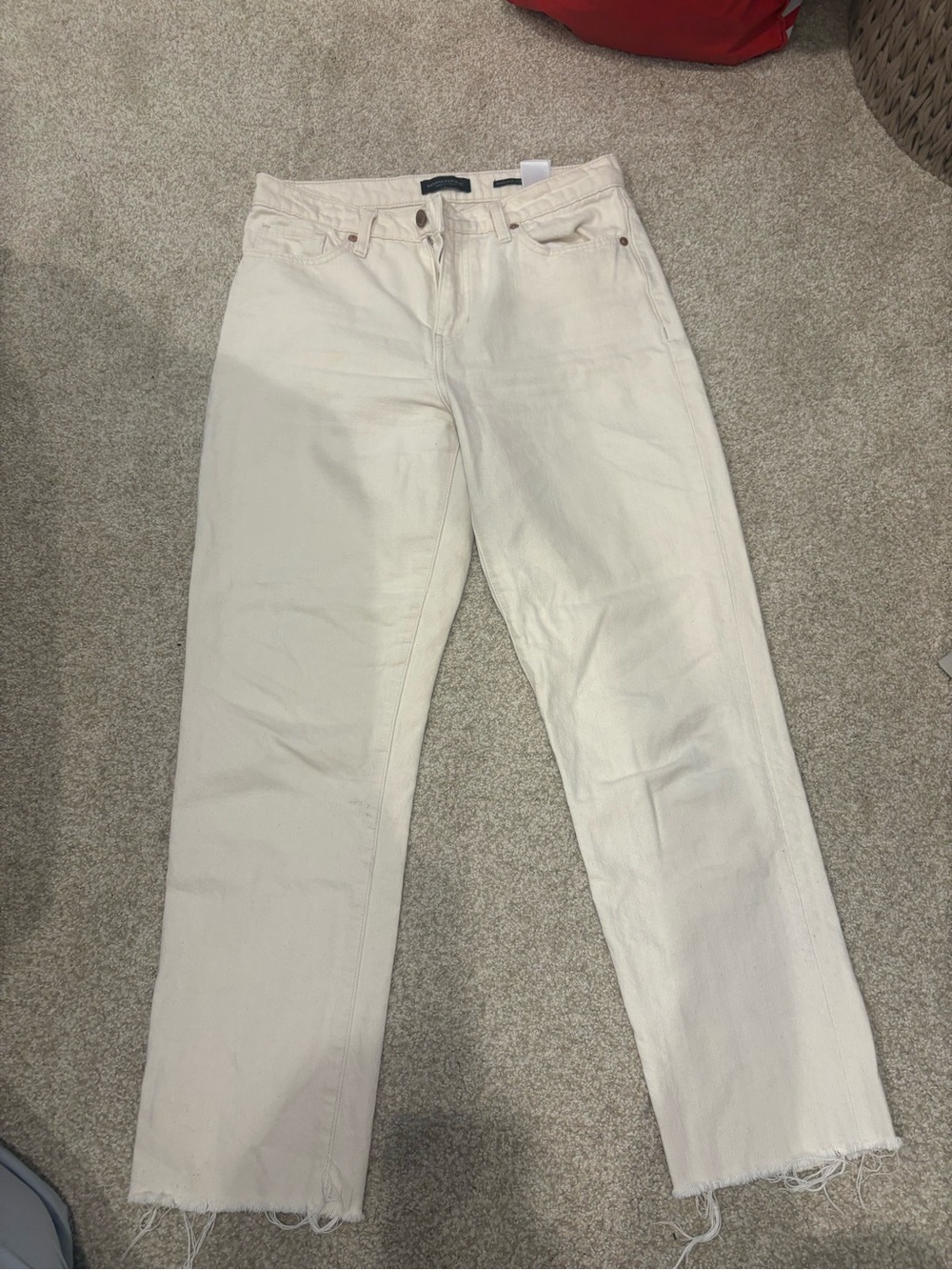 Banana Republic Off-White Straight-Leg Jeans